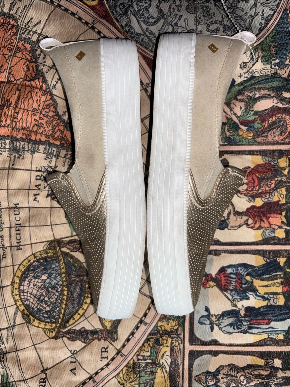 Sperry Men’s Metallic Taupe Slip-On Loafers - Picture 4 of 5